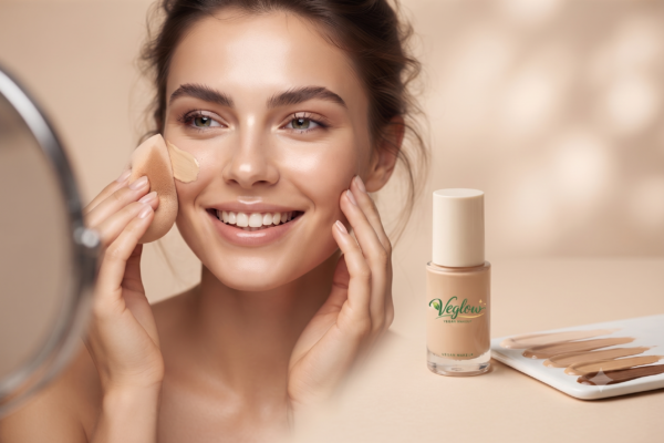 concealer putted by a women vegan